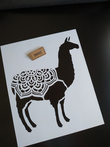 Stencil Llama Mandala Pared Cuadro Tela Deco 50x60 Anl906 0