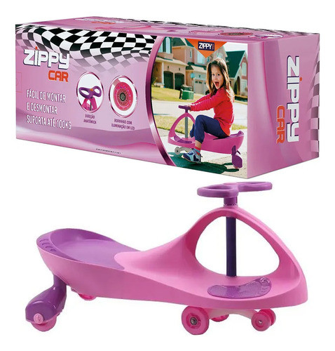 Carrinho Zippy Car Rosa Com Led Suporta Até 100kg Zippy Toys 0