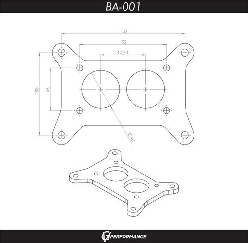 Base Adaptadora Holley 4040 A Carburador Dino Caresa 1