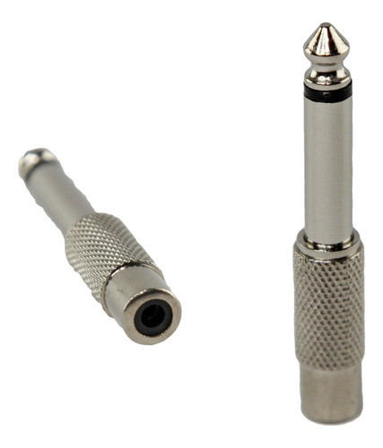 2 Adaptador Plug 6.5 Mono A Rca M/ Hembra Metal Cable V Htec 0