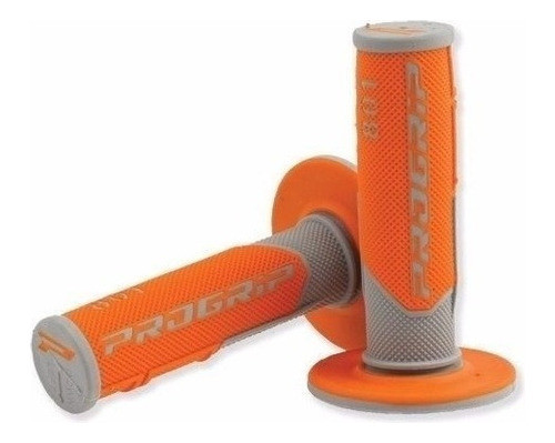 Puños Pro Grip Progrip Manoplas Motocross Naranja Gris Rider 0