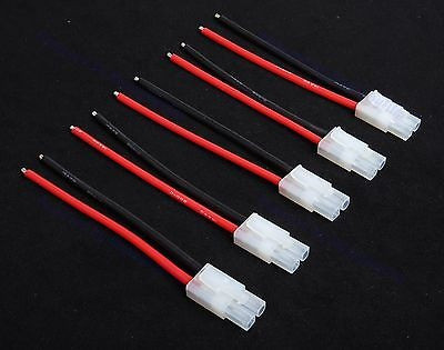 Pack(5) Nuevo Tamiya Macho Con Cable De Silicona De 10cm De 1