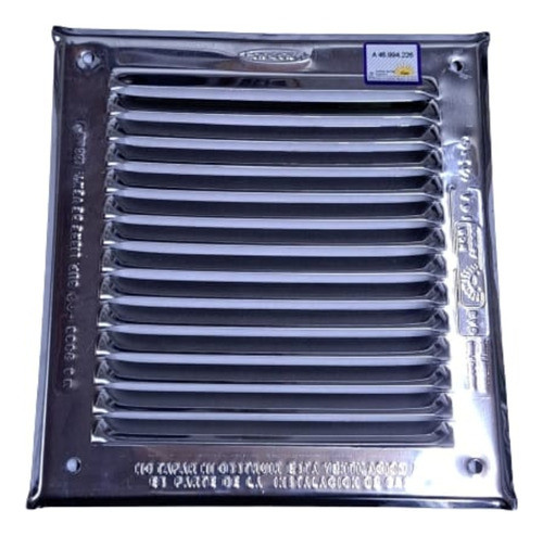 Rejilla Ventilacion 15x15 Ac Inox S/agujero 0