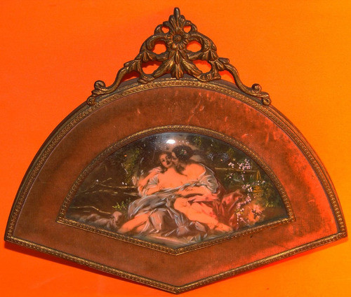 Pintura Miniatura / Marco Abanico / Mujeres / Firmada # 1288 1