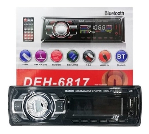 Radio Para Auto Universal Bluetooth Control Remoto Usb Sd 0