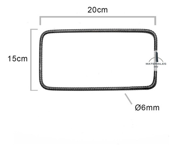Estribos De Construcción - Hierro 6mm 15x20 X 50u 1 Estribos De Construcción - Hierro 6mm 15x20 X 50u 1