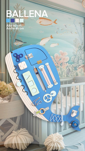Juego Tabla Montessori Didactico Motricidad Ballena 1