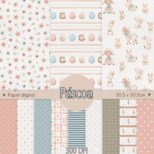 Kit Digital Páscoa Dos Bichos Aquarela 1