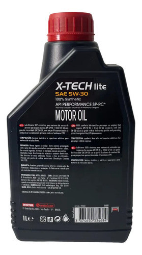 Óleo Motor Sintético Econômico Motul X-tech Lite 5w-30 Ford 1