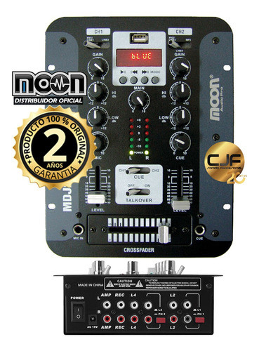 Consola Mixer Moon Mdj 206 Dj Stereo 2 Canales 5 Entrada Cjf 1