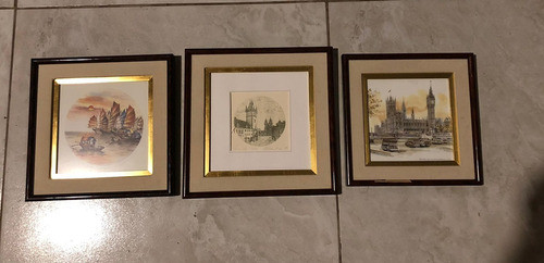 Set De Tres Cuadros Originales Y Firmados 0