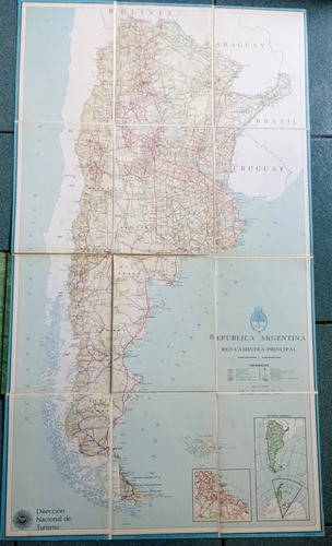 Mapa Red Caminera Republica Argentina Entelado 45*88 0