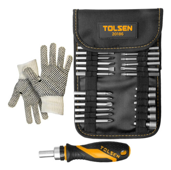 Puntas Atornillador De Trinquete Tolsen 0.63kg 26 Piezas -sc 0