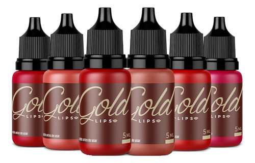 Kit Lips C/ 6 Pigmentos Para Micro Labial Magcolor Gold 5ml 0