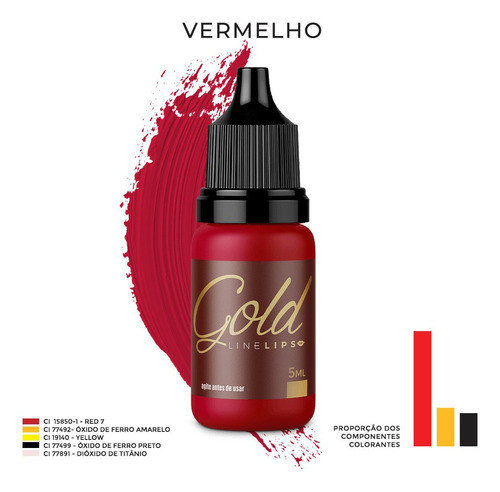 Kit Lips C/ 6 Pigmentos Para Micro Labial Magcolor Gold 5ml 1