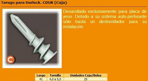 Tarugos Para Durlock Espiralado Mecha 8 Mm X 1000 U Crecchio 1