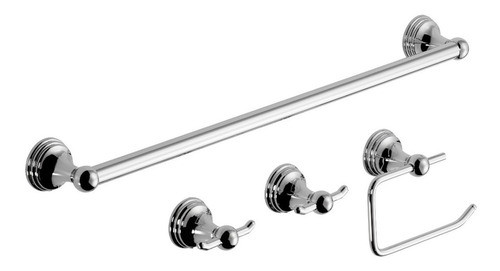 Juego Accesorios Baño Set 4 Piezas Hydros Kiss Plus Cromo 0