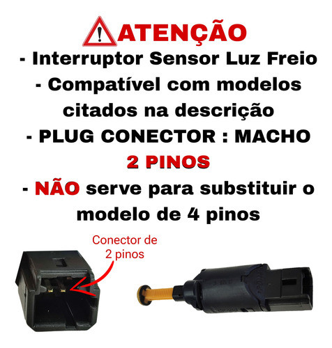 Interruptor Luz Pedal Freio Peugeot 207 2008 A 2015 2 Pinos 1