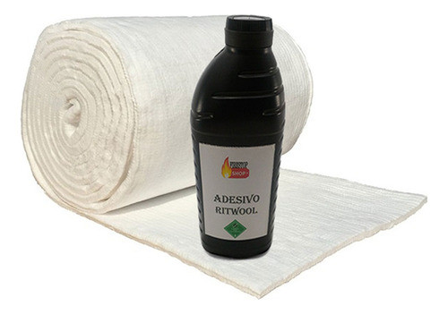 Kit Manta Fibra Cerâmica 1.260ºc + Adesivo 0