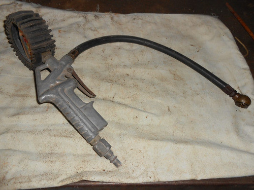 Inflador Gatillo Con Manometro Alumiño De Los Buenos 0