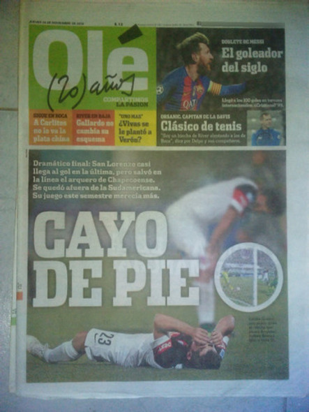 Diario Ole 24 Noviembre 2016 Messi Celtic 0 Barcelona 2 0