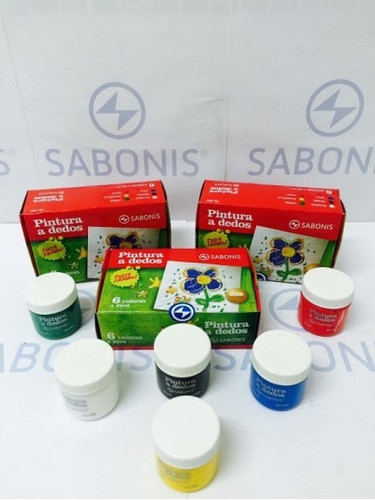 Pintura A Dedos En Pote Surtida Sabonis X 6 0