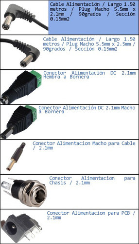 Cable Alimentacion Plug 5.5mm X 2.1mm 90grados Conector-p 1