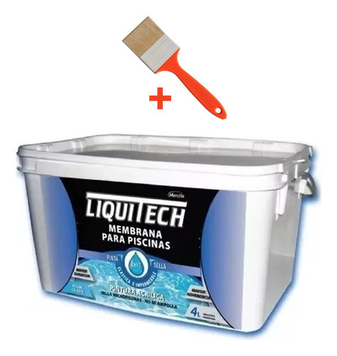 Membrana Liquida Para Piscinas 4l Azul Caribe Liquitech 0