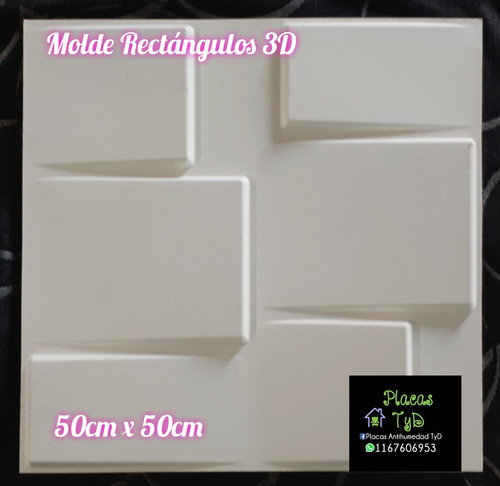 Molde Para Placas Antihumedad Rectángulos 3d De 50cm X 50cm 1