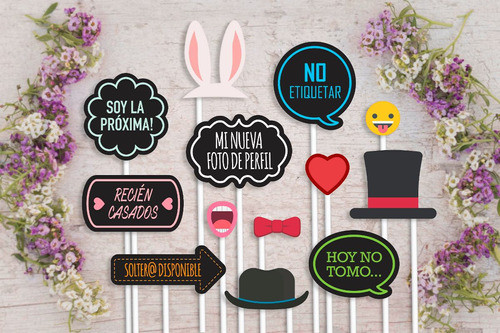 Photo Props Carteles Casamiento Listos Para Usar 20 U. 1
