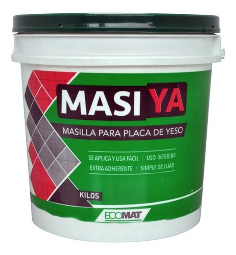 Masilla Placas De Yeso Durlock 28 Kg Masiya Ecomat 0