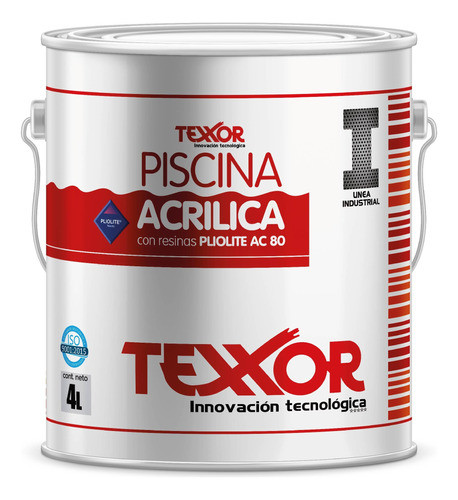 Pintura Acrilica Resina Pliolite Piscina Piletas 4 L. Texxor 0