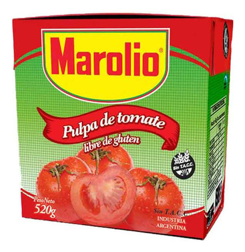Pack X 12 Unid Pulpa Tomate  Tb 520 Gr Marolio Pure Pro 0