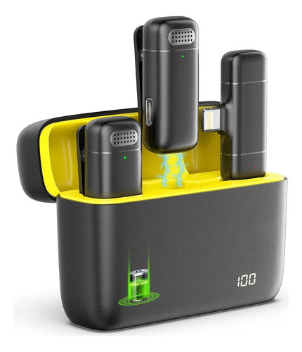 Microfone Lapela iPhone Sem Fio Profissional Estojo 2mic Ios 0