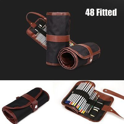 Tela Cortina 48 Agujeros Bolsa Rollo Hacer Lápices Esbozo Lá 1