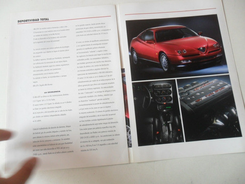 Catalogo Folleto Alfa Romeo Gtv Coupe Antiguo No Manual 1995 1