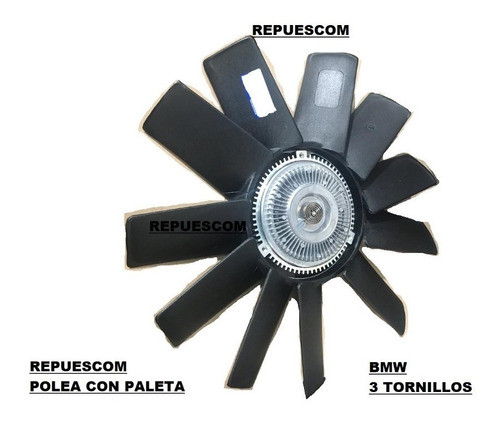 Polea Viscosa Con Paleta  Bmw   3 Agujeros - E34 - E39 - E46 0