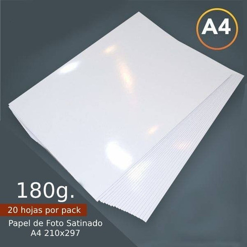 Papel Fotografico A4 180grs. Satinado Simple Faz 1