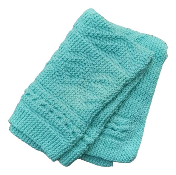 Manta Bebe Verde Agua Lana 1