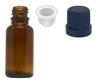 100 Vidro Ambar R18 10ml  Com Batoque Cartola (bolha) 0