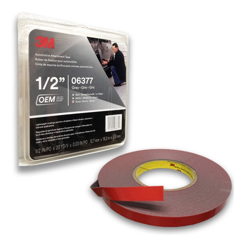 Cinta 3m Adhesiva Bifaz 12,7mm X 18mts Automotriz 3m 06377 0