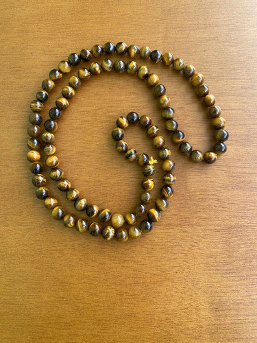 Colar De Pedras De Olhos De Tigre Natural 8 Mm 1