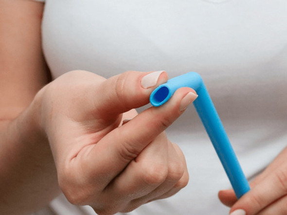 Canudo Bebê Ecológico De Silicone Azul - Envio Rapido 1