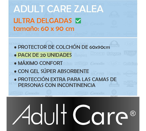 20 Zaleas Adult Care 60x90cm Descartables 1