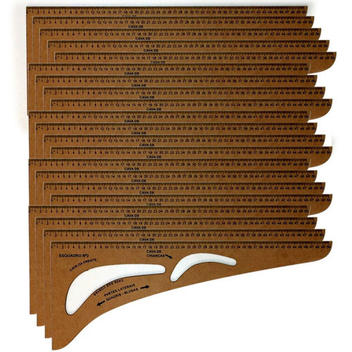 Kit Com 20 Réguas Esquadro Para Costura Modelista Em Mdf 0