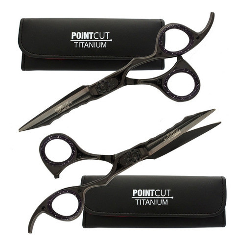 Kit Tijera Filo Navaja + Micro Pointcut Titanio Black 6 0