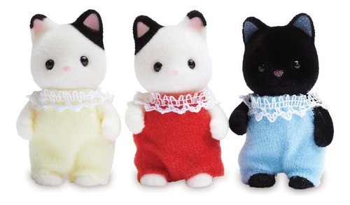 Calico Critters Tuxedo Cat Triplets 1