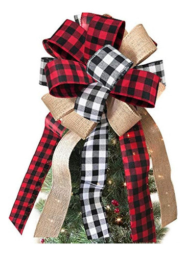Adorno De Árbol De Navidad - Lazo Decorativo De Arpillera Ne 0