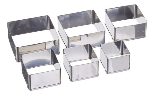 Cortadores Cuadrados Ateco, Acero Inoxidable, 6 Piezas 0