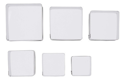 Cortadores Cuadrados Ateco, Acero Inoxidable, 6 Piezas 1